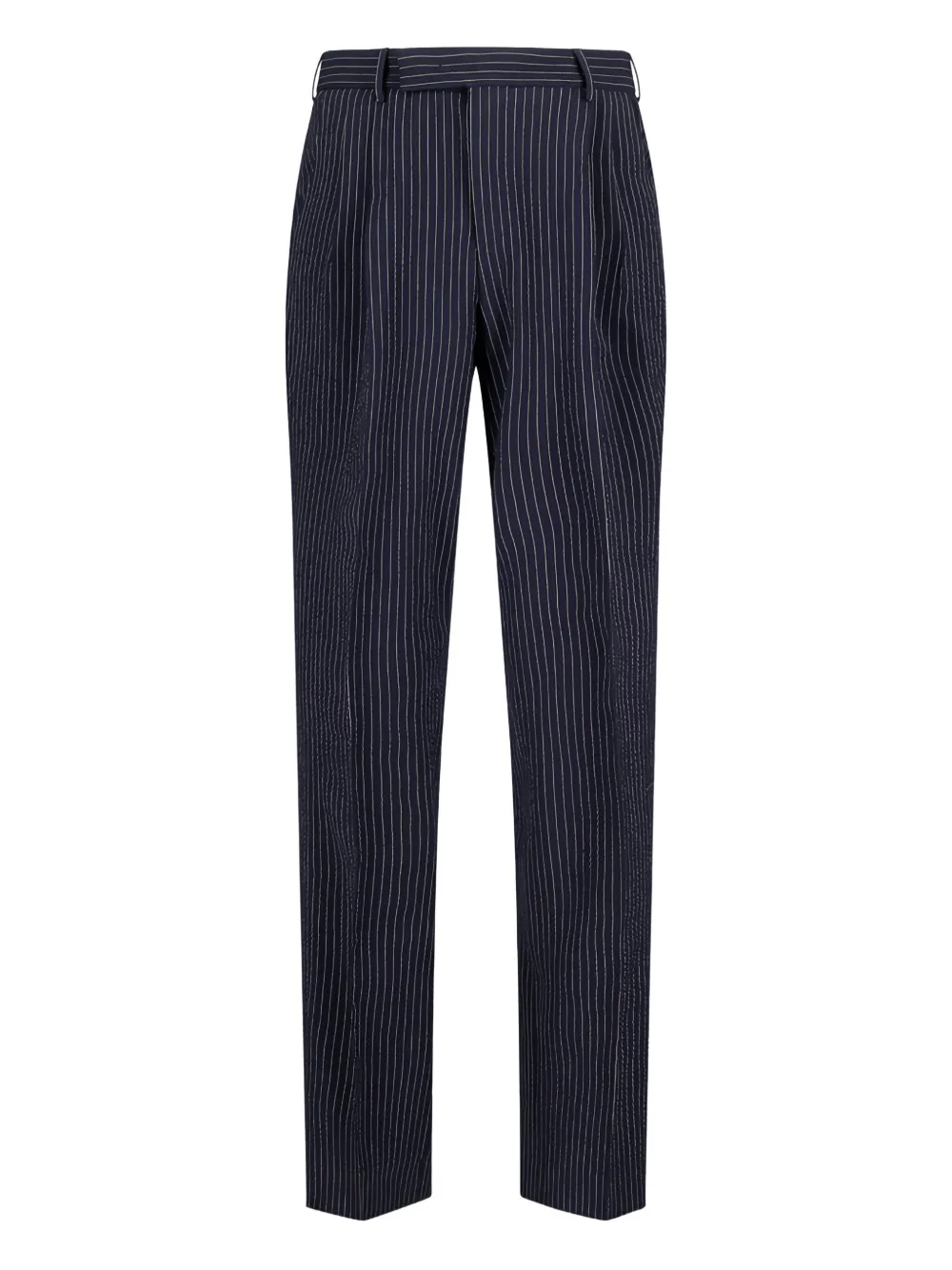 pinstripe-pattern pleat-detail trousers