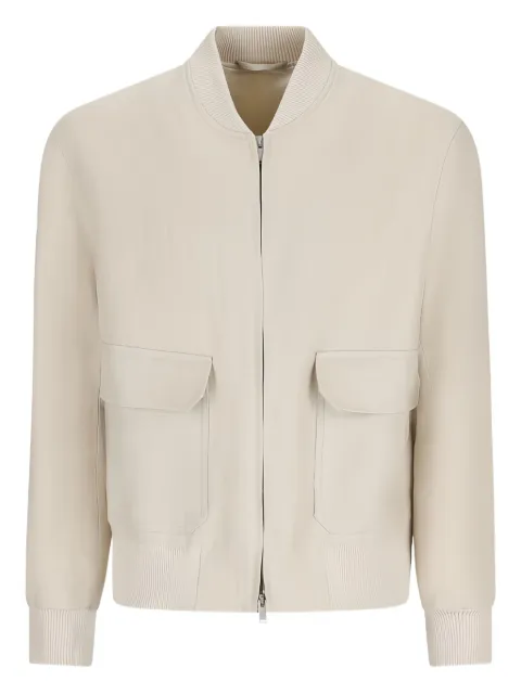 Lardini zip-fastening flap-pocket jacket