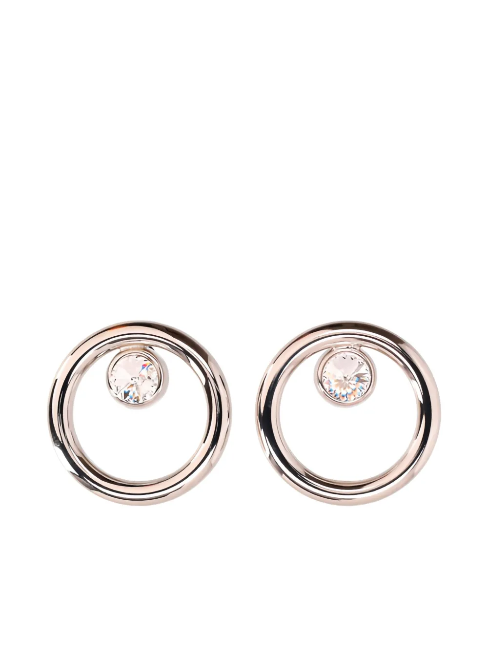 Alessandra Rich Crystal-embellished Circle Earrings In Gold