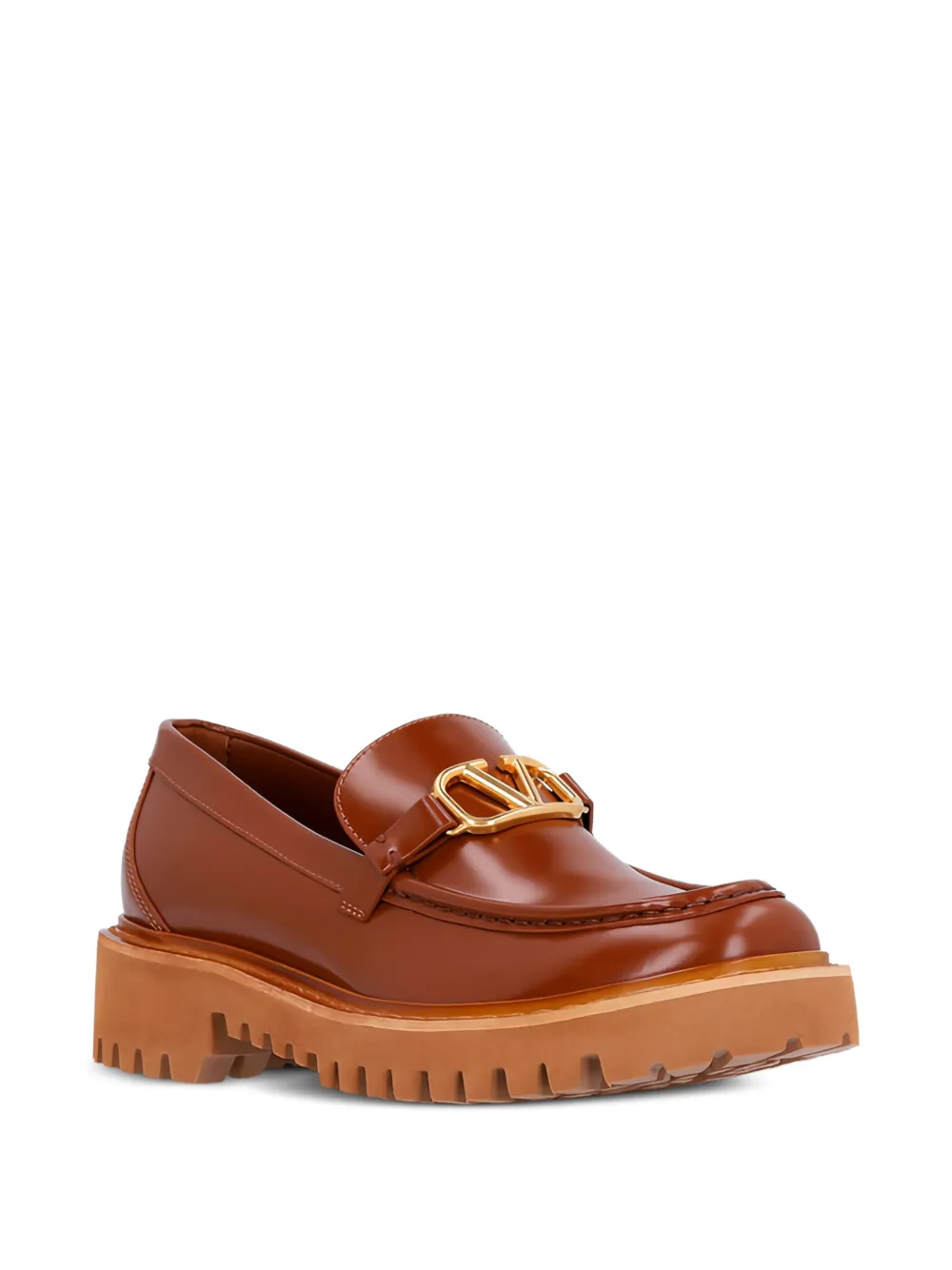 Valentino Garavani VLogo leren loafers Bruin