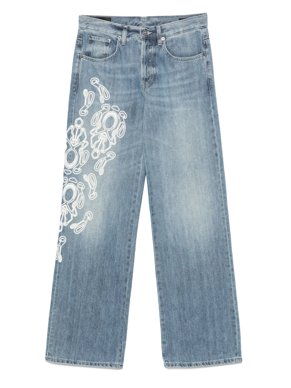 DONDUP embroidered cotton jeans - Blu