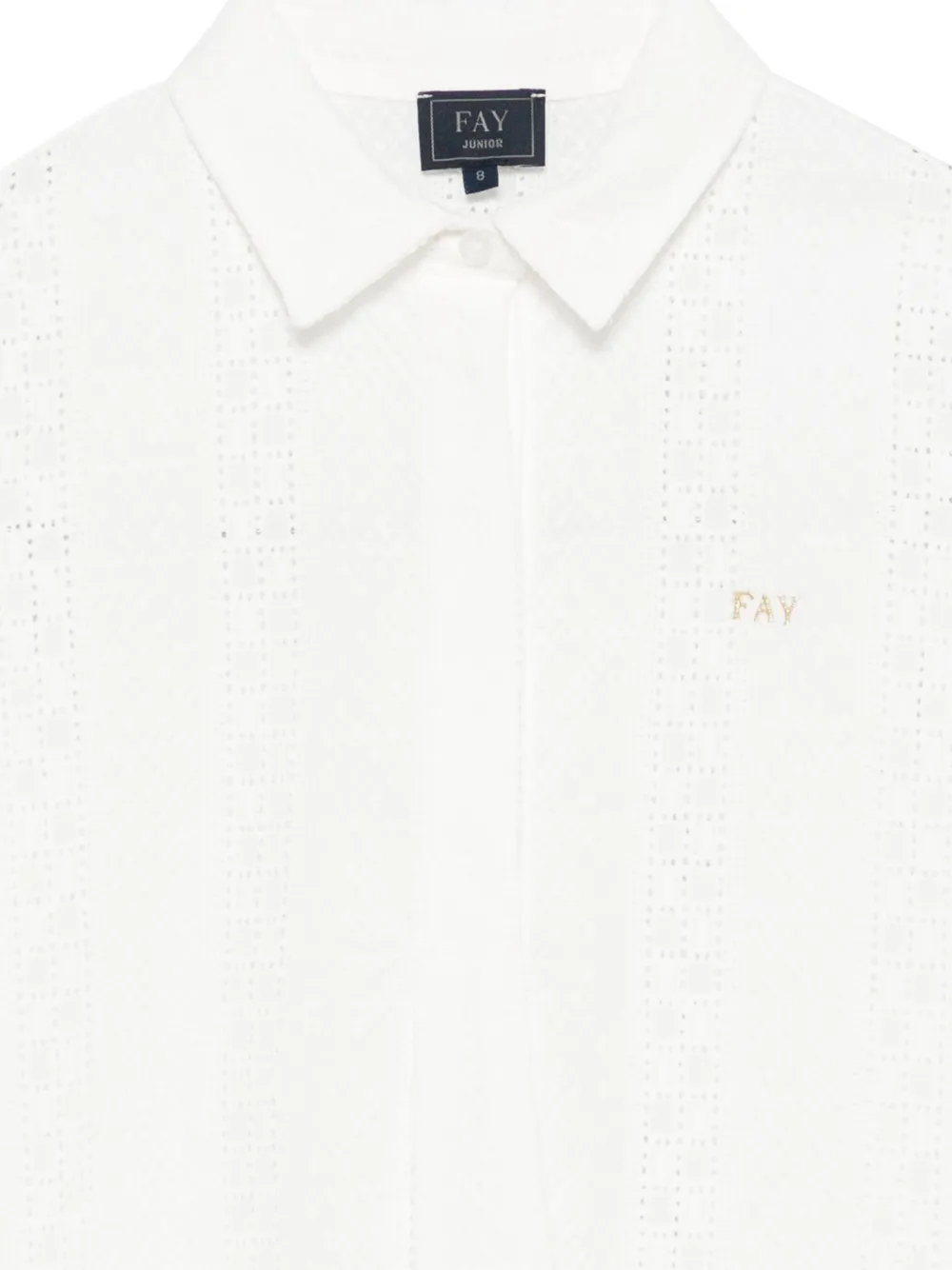 Fay Kids Shirt met geborduurd logo Wit