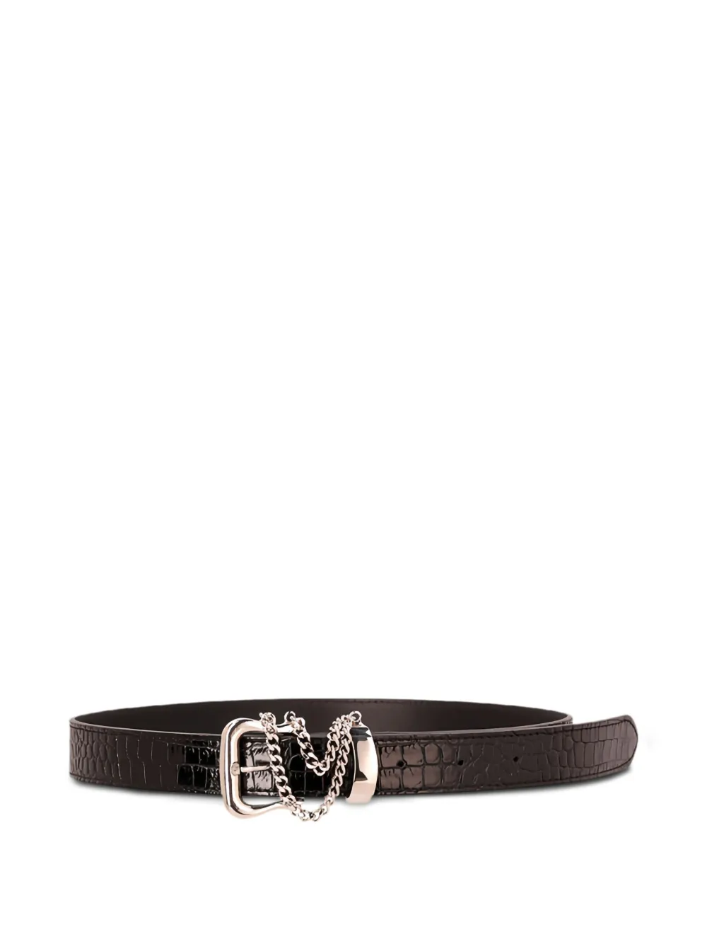 crocodile-effect chain-detail belt