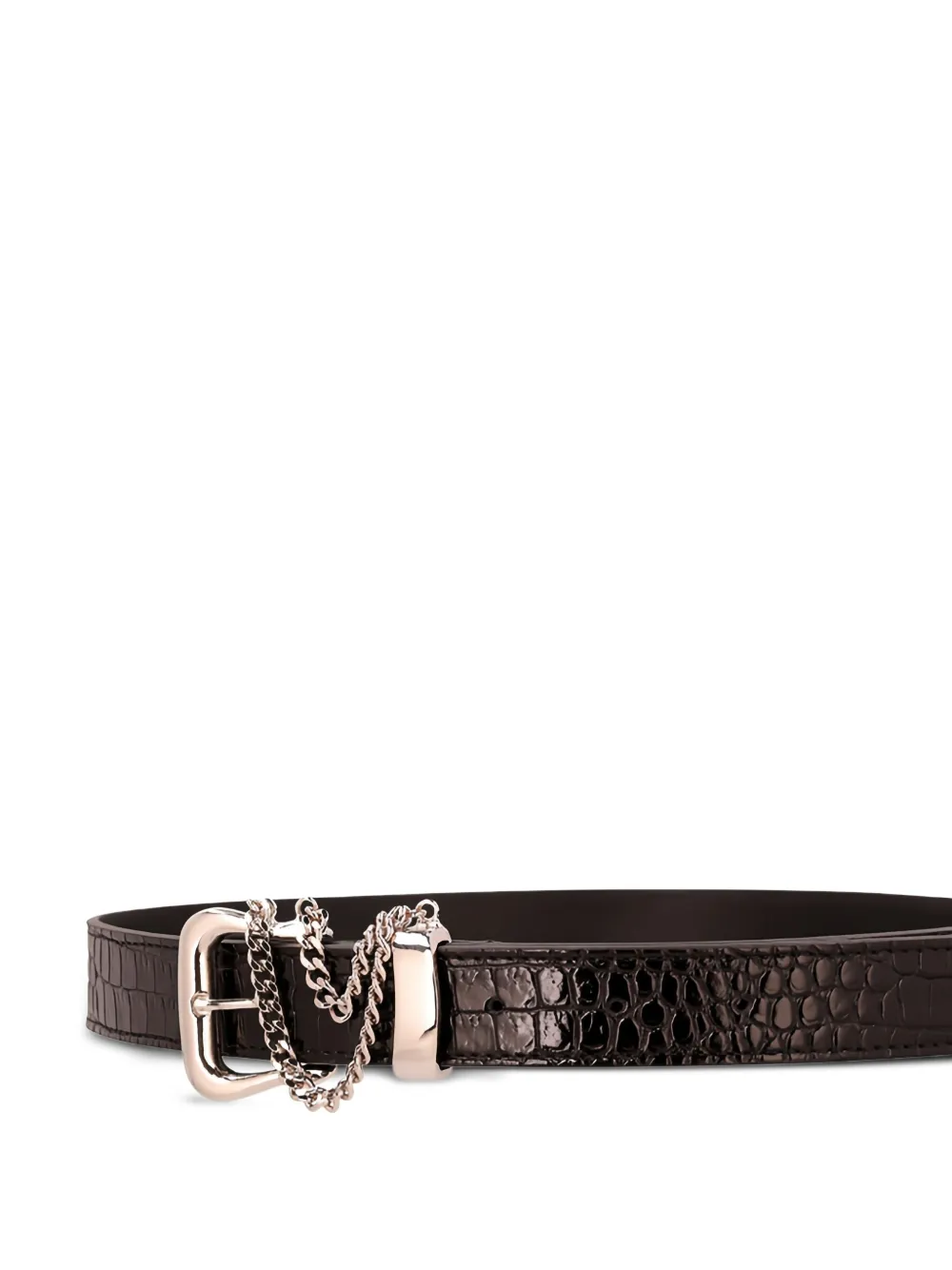 Alessandra Rich crocodile-effect chain-detail belt - Zwart