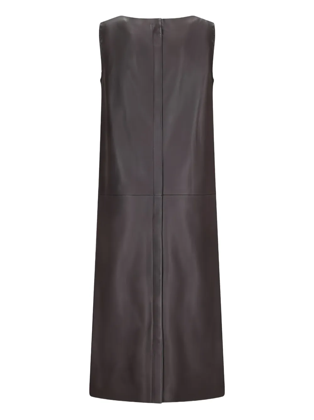 FENDI leather sleeveless midi dress - Zwart