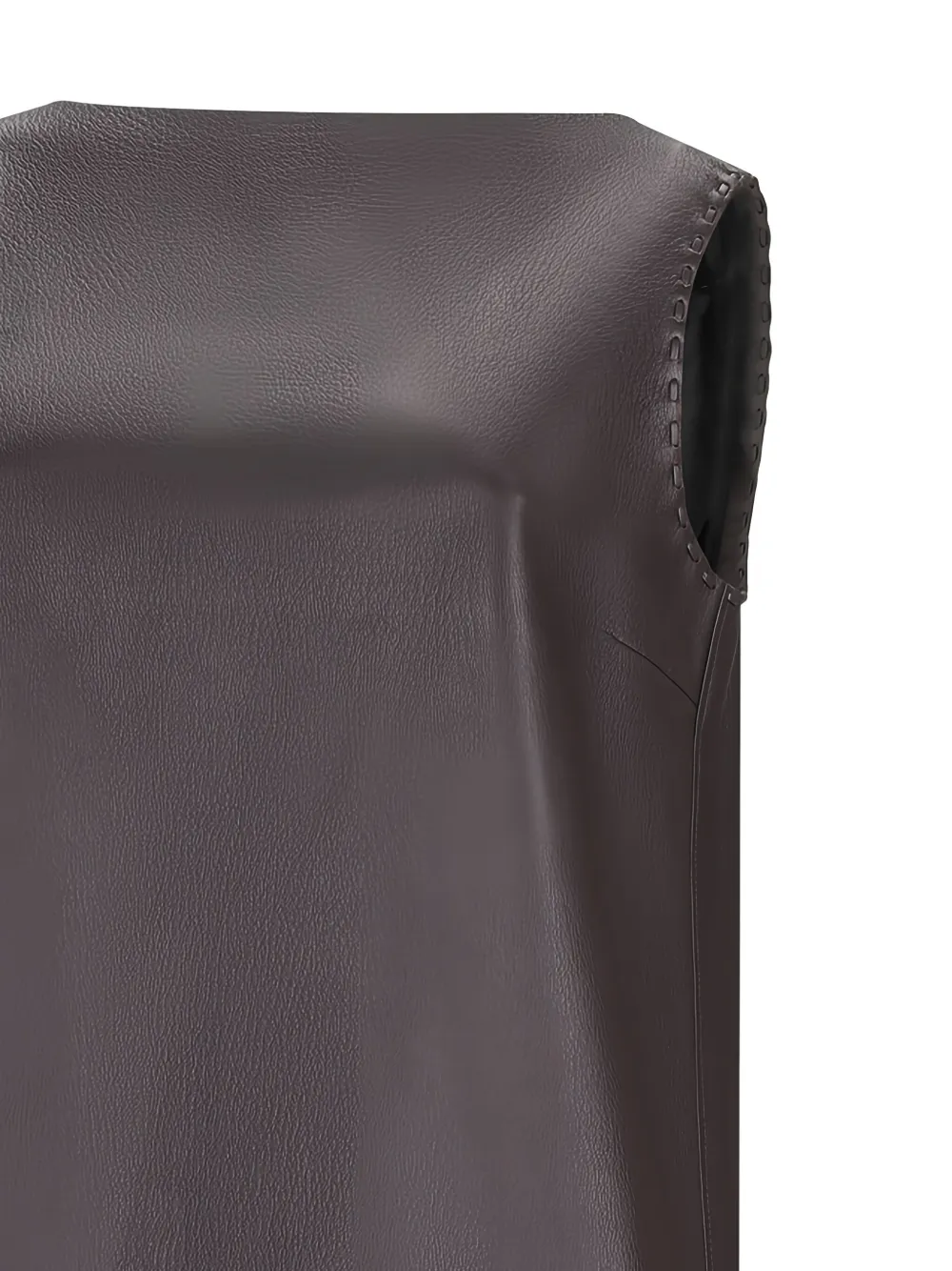 FENDI Leren mouweloze midi-jurk Zwart