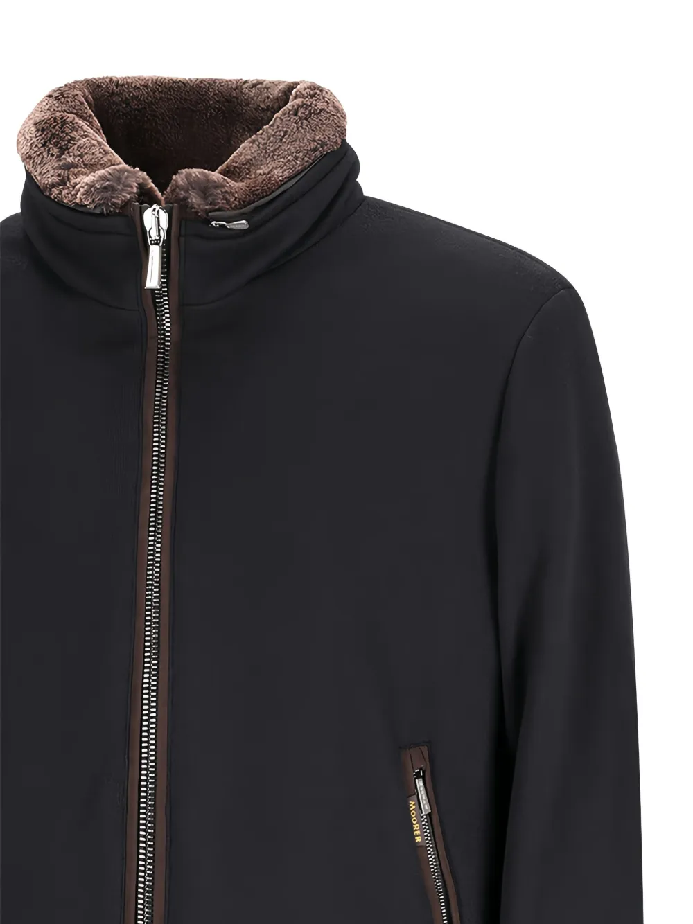 Moorer Bellati bomberjack met fleece voering Zwart