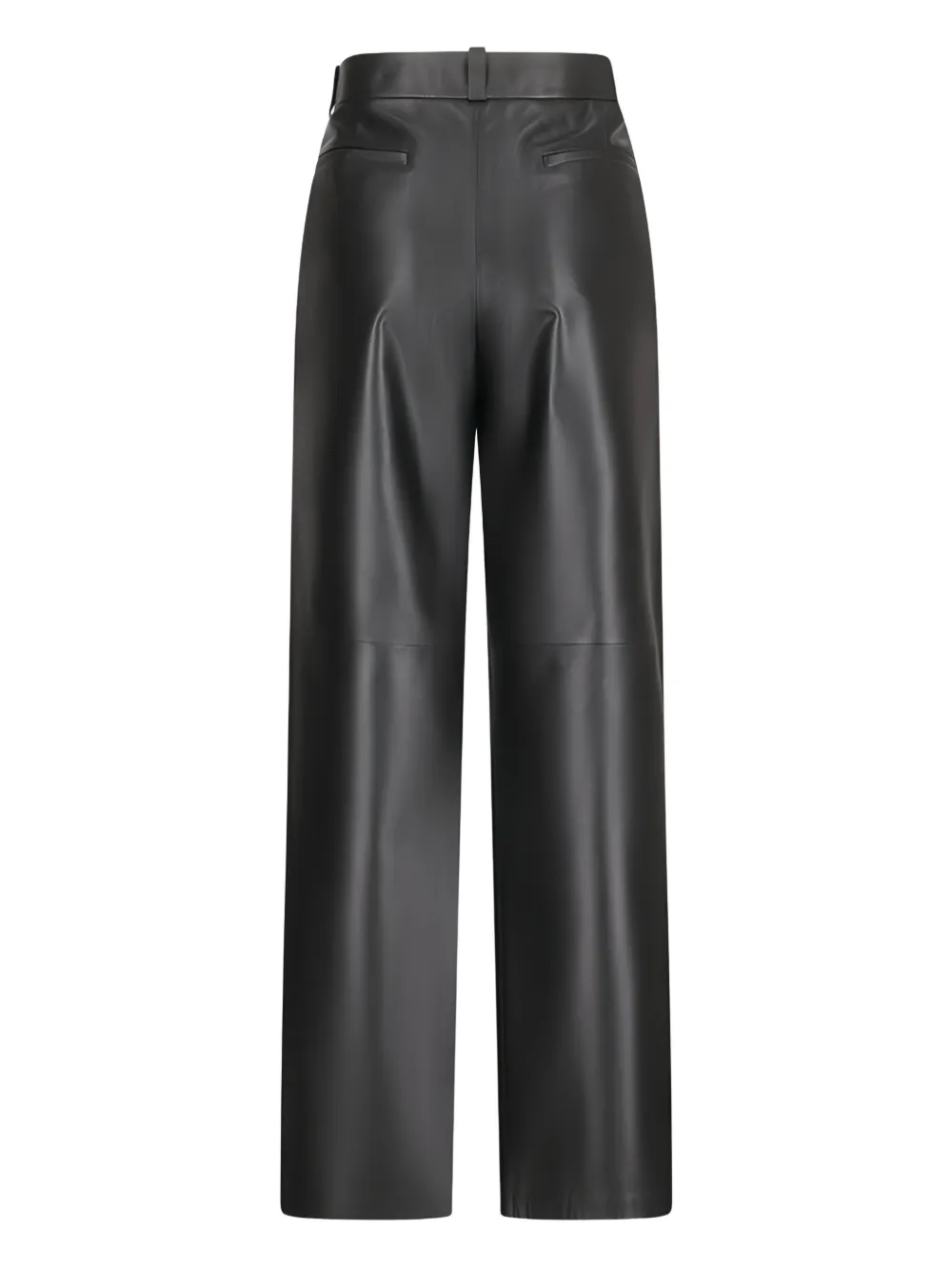 Desa 1972 leather high-waisted trousers - Zwart