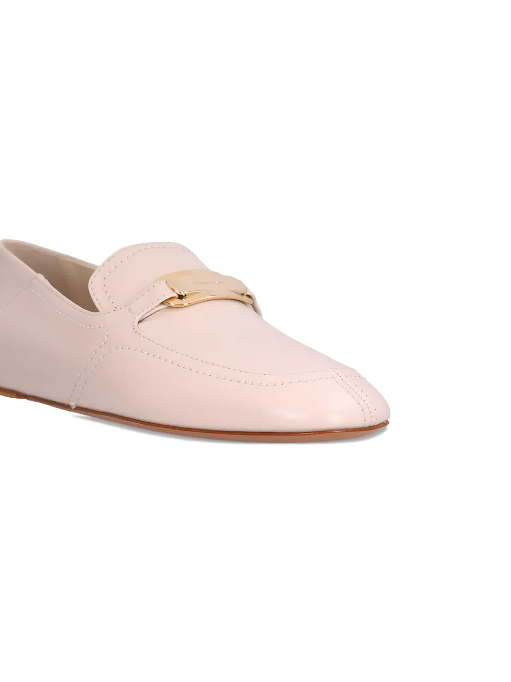 Ferragamo Bar-detail Leather Loafers In Pink