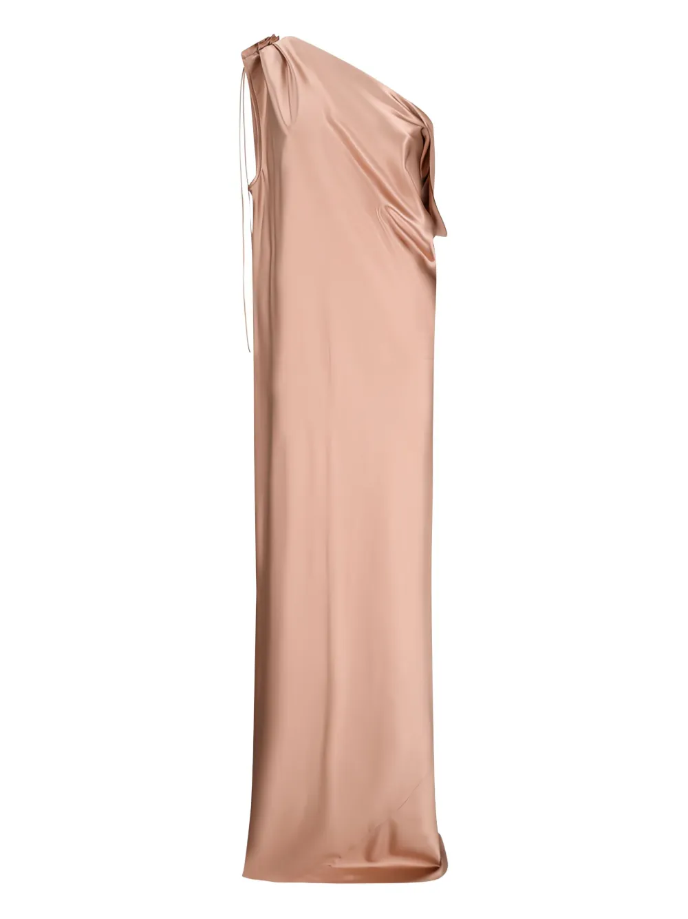 Max Mara Asymmetrische maxi-jurk met gedrapeerd detail Beige