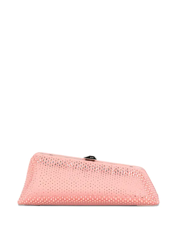 The Attico Long Night Crystal-embellished Clutch Bag in Pink