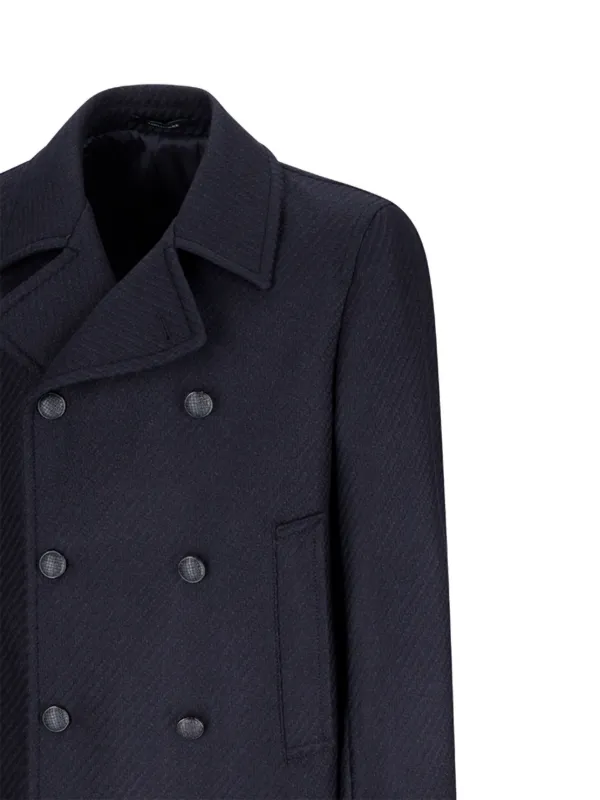 Tagliatore ヘリンボーン ダブルコート | ブルー | FARFETCH JP