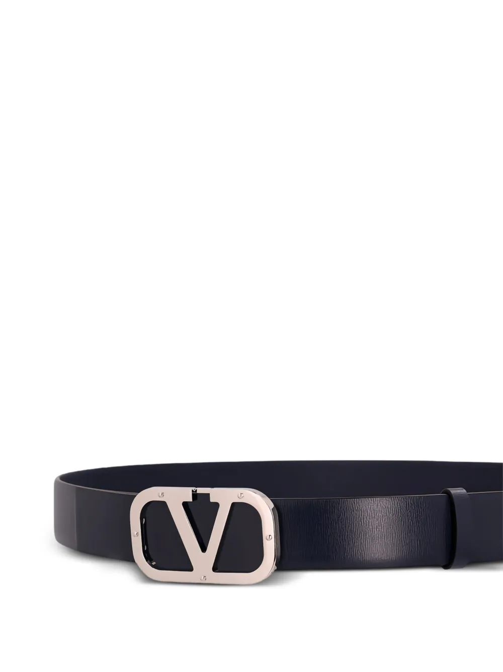 Valentino Garavani logo-plaque leather belt - Zwart