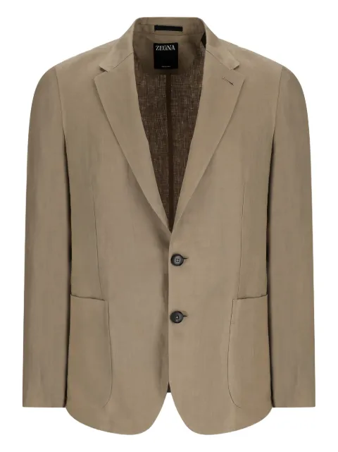 Zegna veste en lin à simple boutonnage