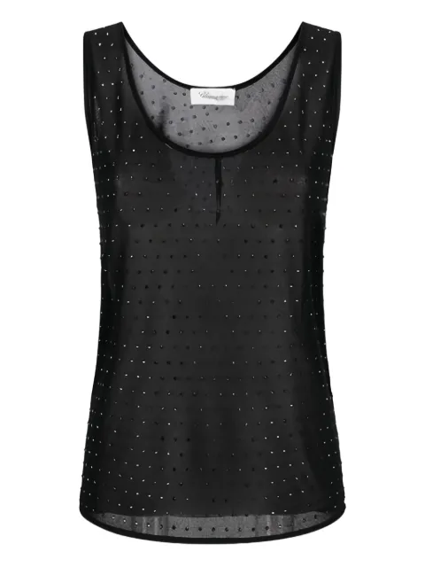 Blumarine top sin mangas con detalles de cristal