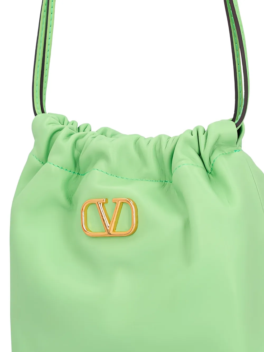 Valentino Mini Drawstring Shoulder Bag In Green