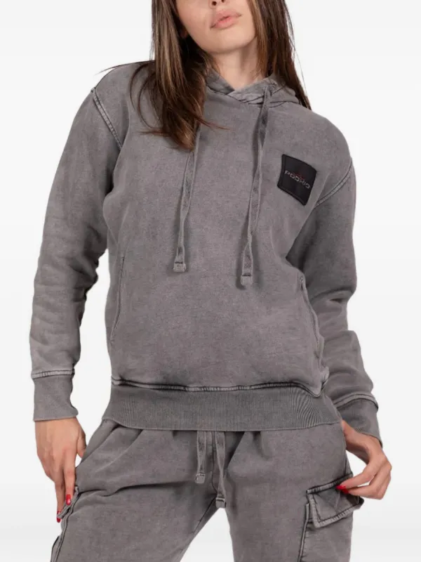PODHIO Felpa Milestone Con Cappuccio Grigio FARFETCH IT