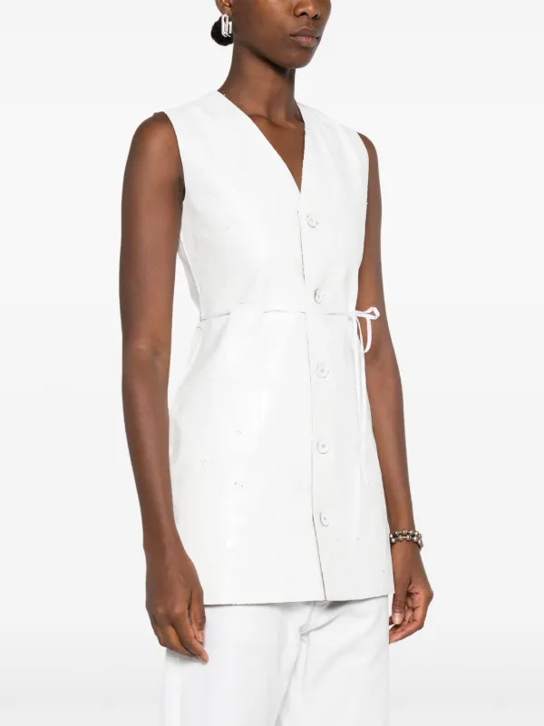 MM6 Maison Margiela Vネック ジレ | ホワイト | FARFETCH JP