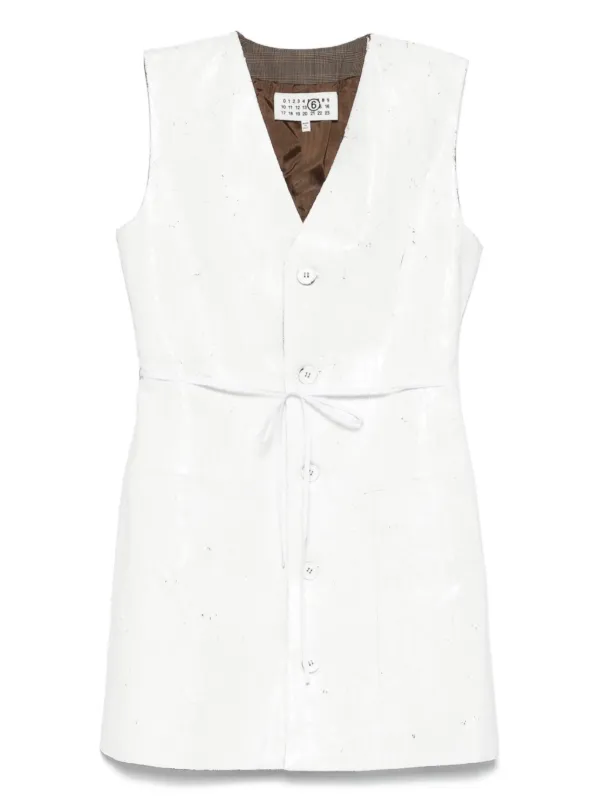 MM6 Maison Margiela Vネック ジレ | ホワイト | FARFETCH JP