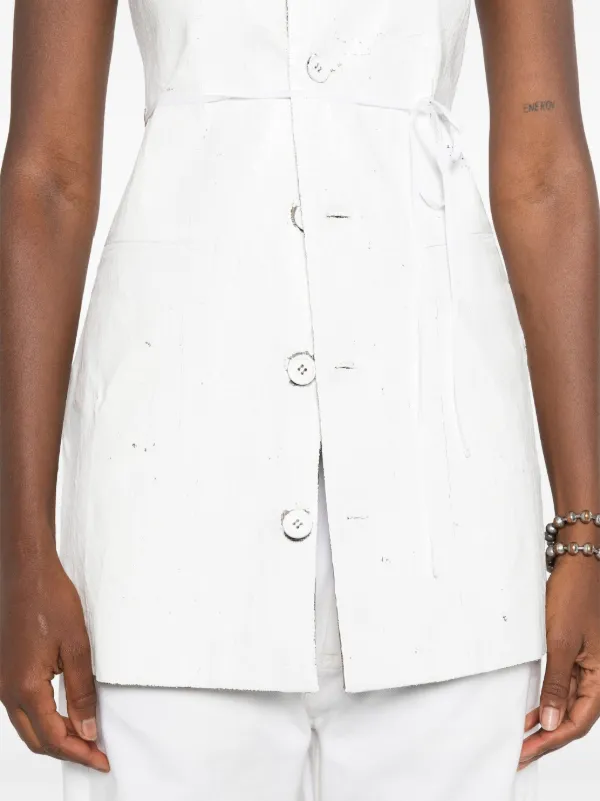 MM6 Maison Margiela Vネック ジレ | ホワイト | FARFETCH JP
