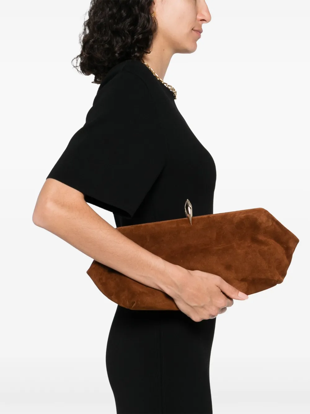 Benedetta Bruzziches Leren clutch - Bruin