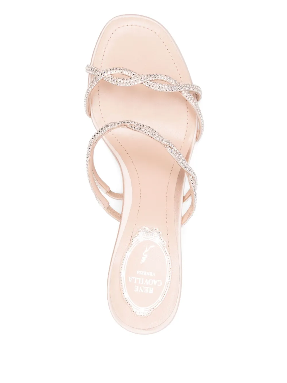 René Caovilla 60mm leather sandals Neutrals