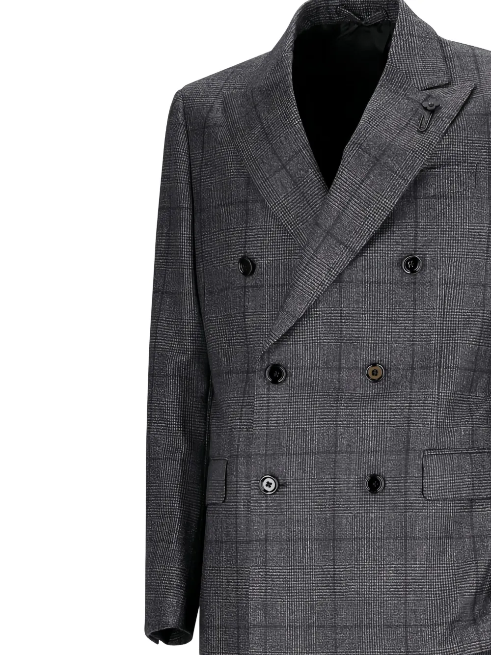 Lardini Geruit pak Grijs