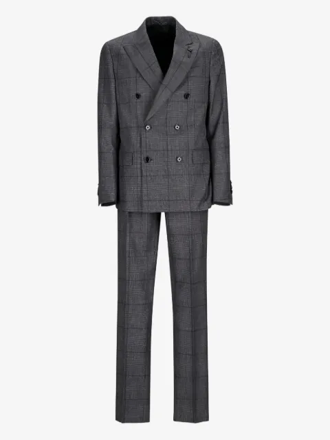 Lardini double-breasted checked suit
