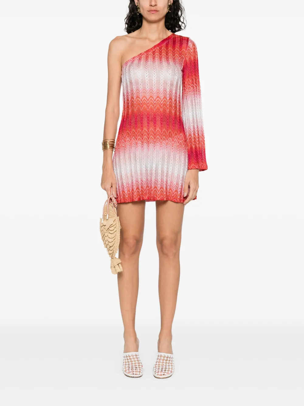 Missoni one-shoulder mini dress - Rood