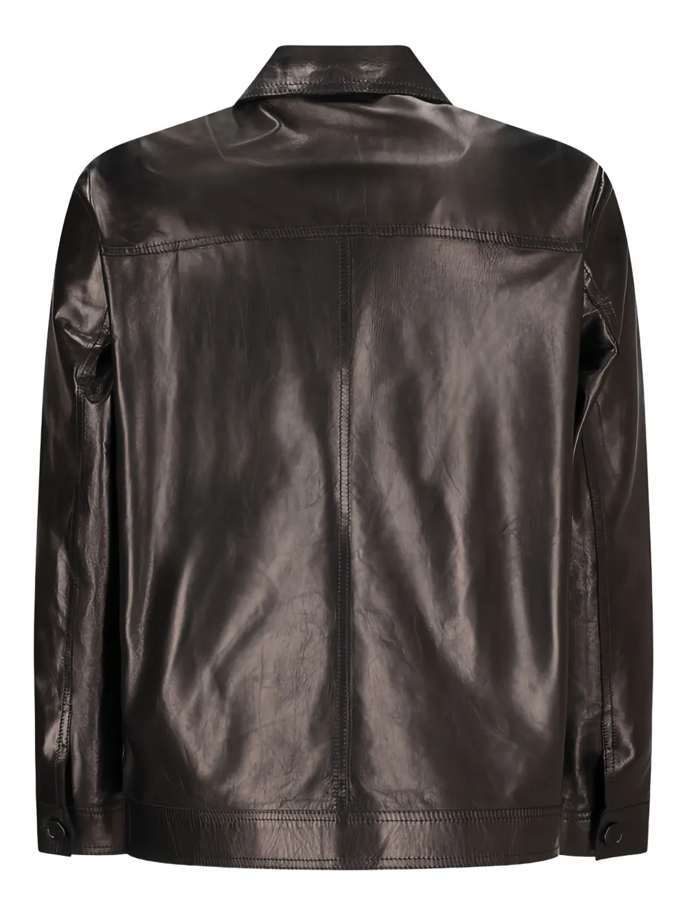 Salvatore Santoro Leren shirtjack Zwart