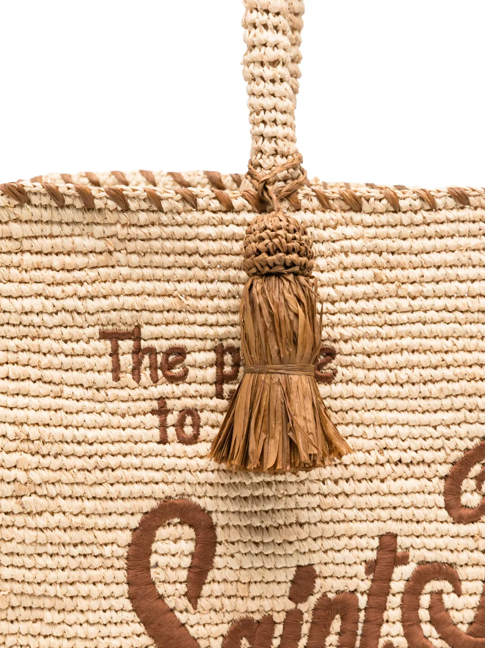MC2 Saint Barth Vanity raffia shopper Beige