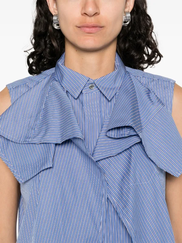 Sacai Poplin Mini Dress | Blue | FARFETCH JO