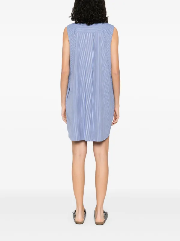 Sacai Poplin Mini Dress | Blue | FARFETCH JO