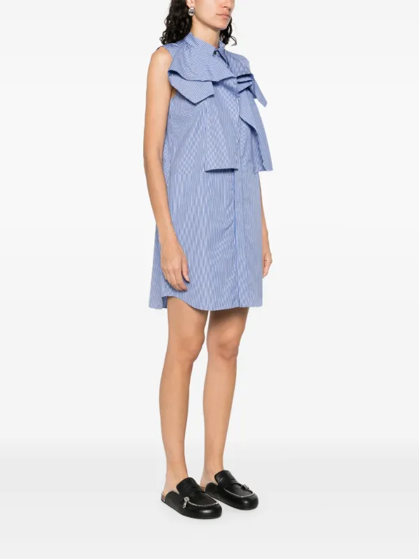 Sacai Poplin Mini Dress | Blue | FARFETCH JO