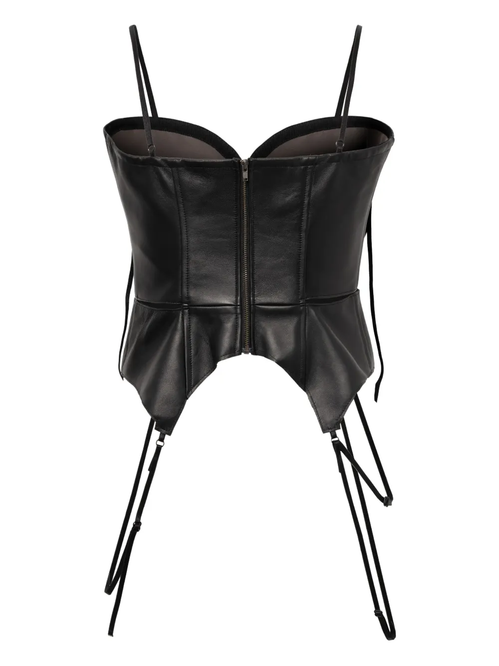 Elena Velez zip-up corset top - Zwart
