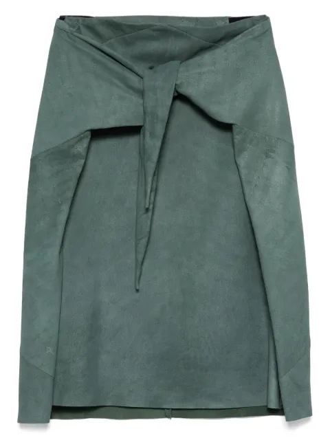 Rick Owens falda midi de piel
