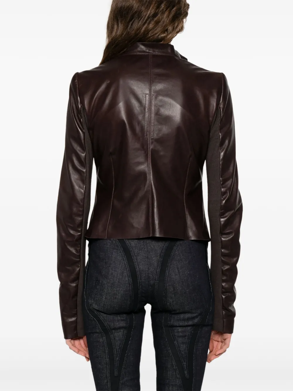 Rick Owens Bikerjack met lage hals Bruin