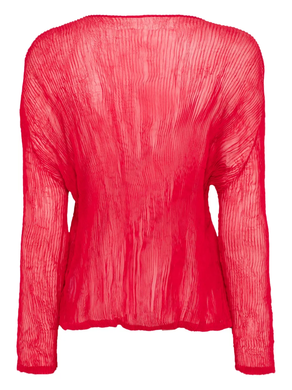 Issey Miyake Vest met plissé-effect Rood
