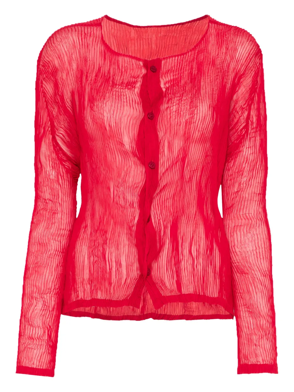 Issey Miyake Vest met plissé-effect Rood