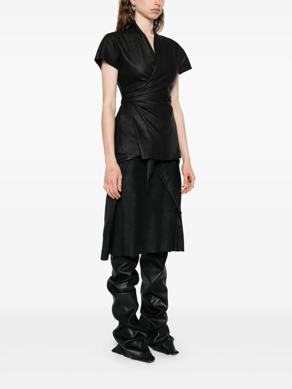 Rick Owens Leren top Zwart