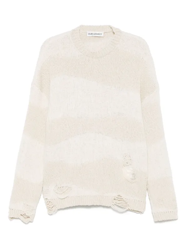 OUR LEGACY Distressed Sweater in Neutrals