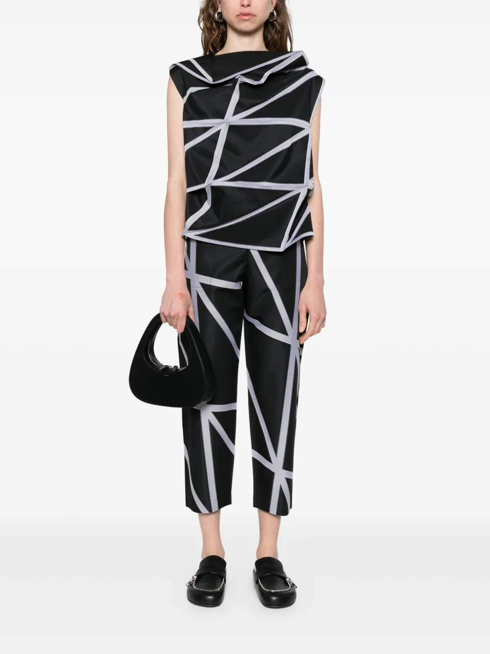 132 5. Issey Miyake NO.5 broek met jacquard - Zwart