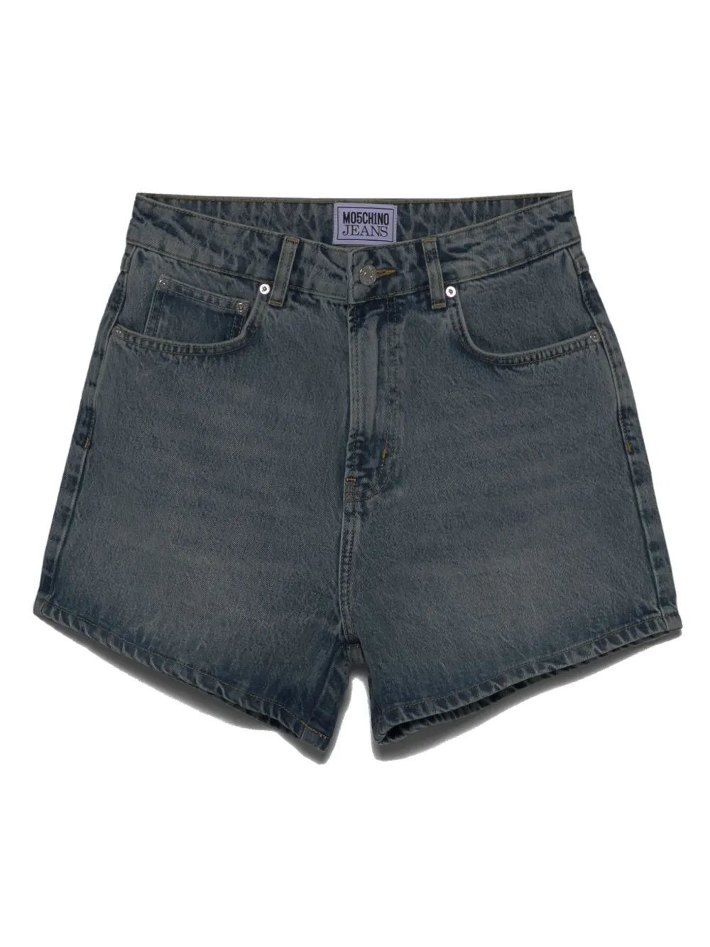 logo-patch denim shorts