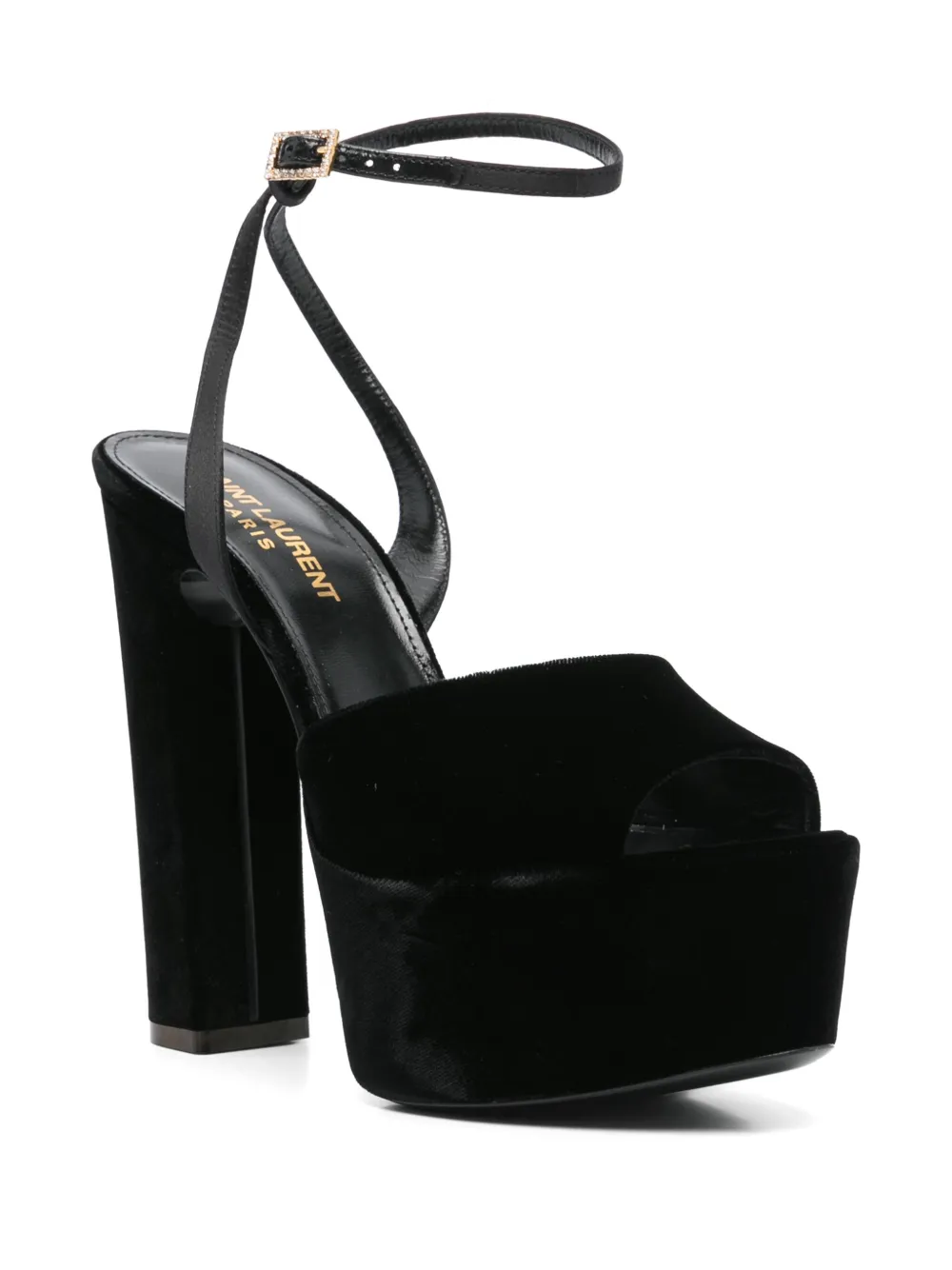 Saint Laurent Pre-Owned 125 mm Jodie sandalen - Zwart