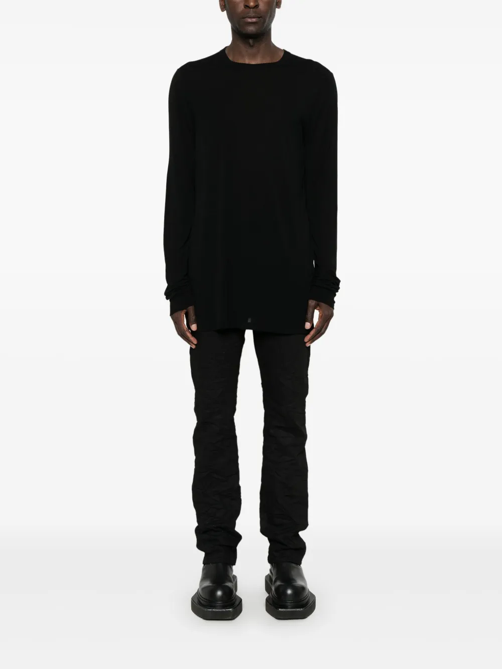 Rick Owens T-shirt met lange mouwen - Zwart