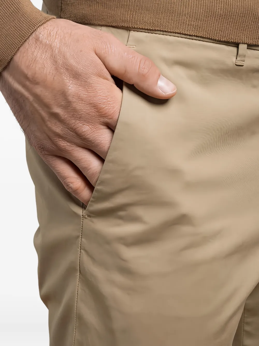 Incotex Trousers With Back Pockets And Belt Loops In Neutral