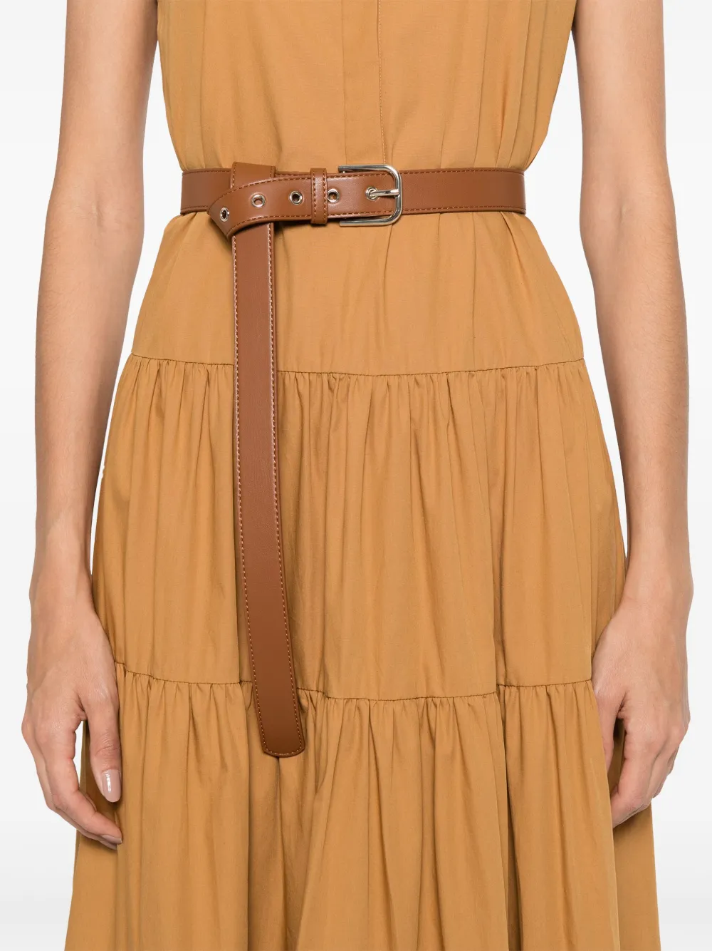 Max Mara Katoenen midi-jurk Bruin