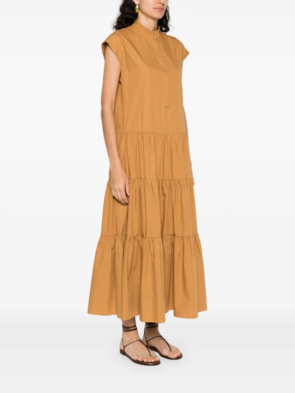 Max Mara Katoenen midi-jurk Bruin