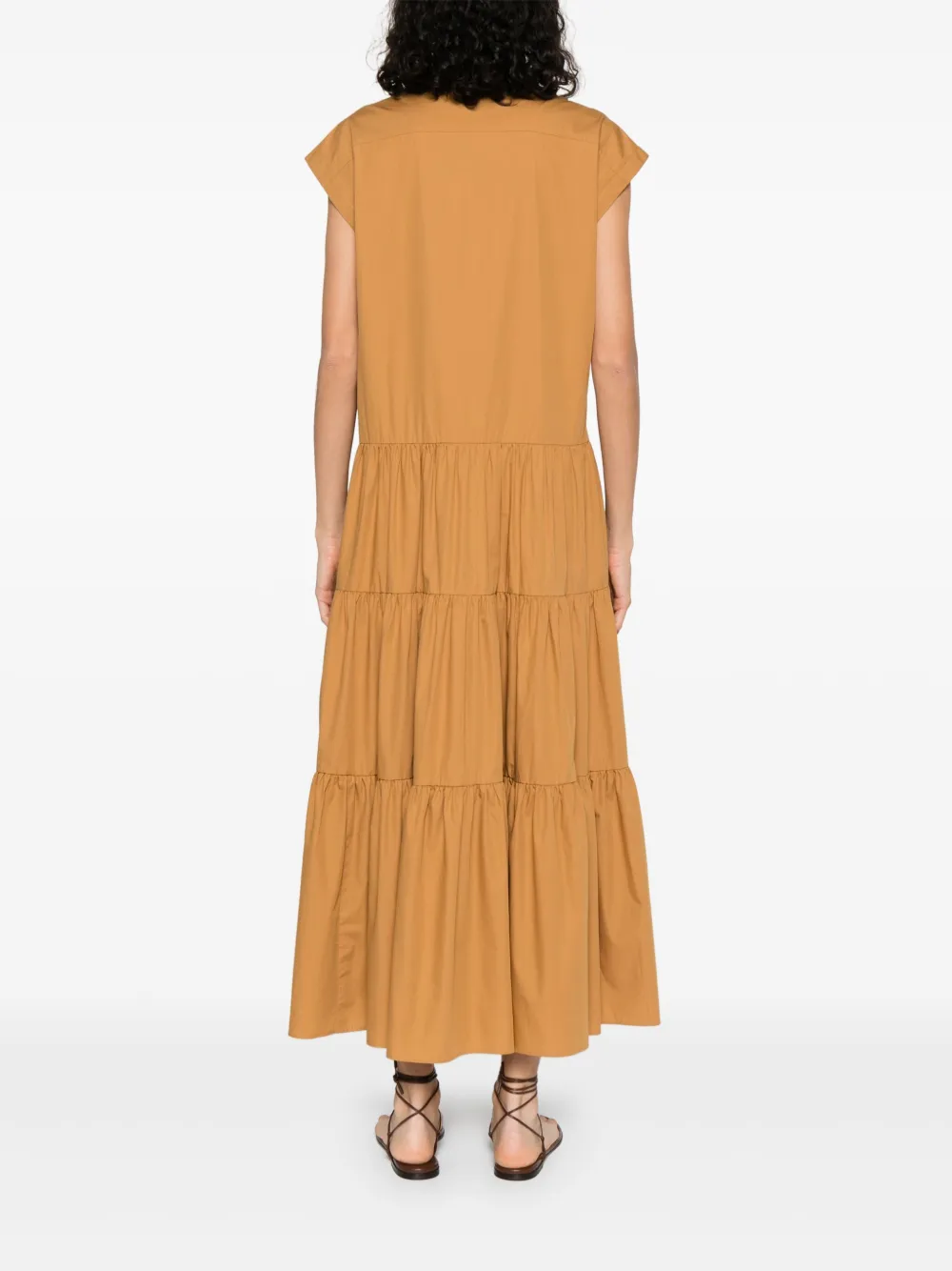 Max Mara Katoenen midi-jurk Bruin