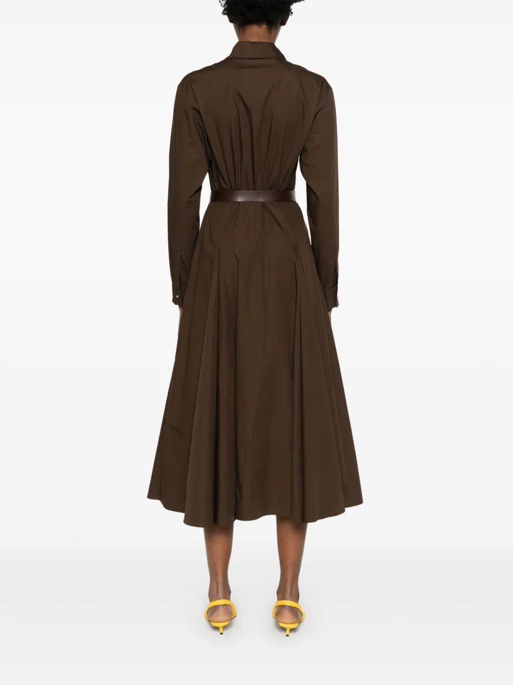 Max Mara Katoenen midi-jurk Bruin
